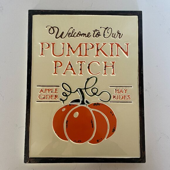 Welcome to Our‎ Pumpkin Patch Metal Sign Fall Home Decor, Halloween Decoration - Picture 1 of 5